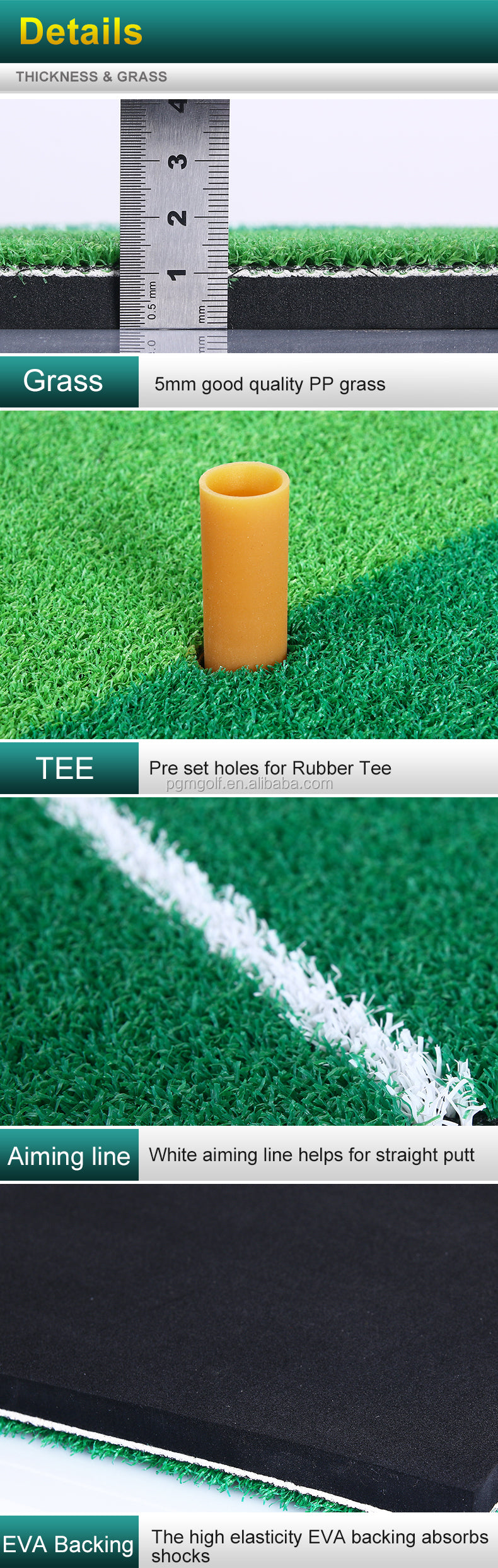 60cm*30cm Hitting Mat With Rubber Tee