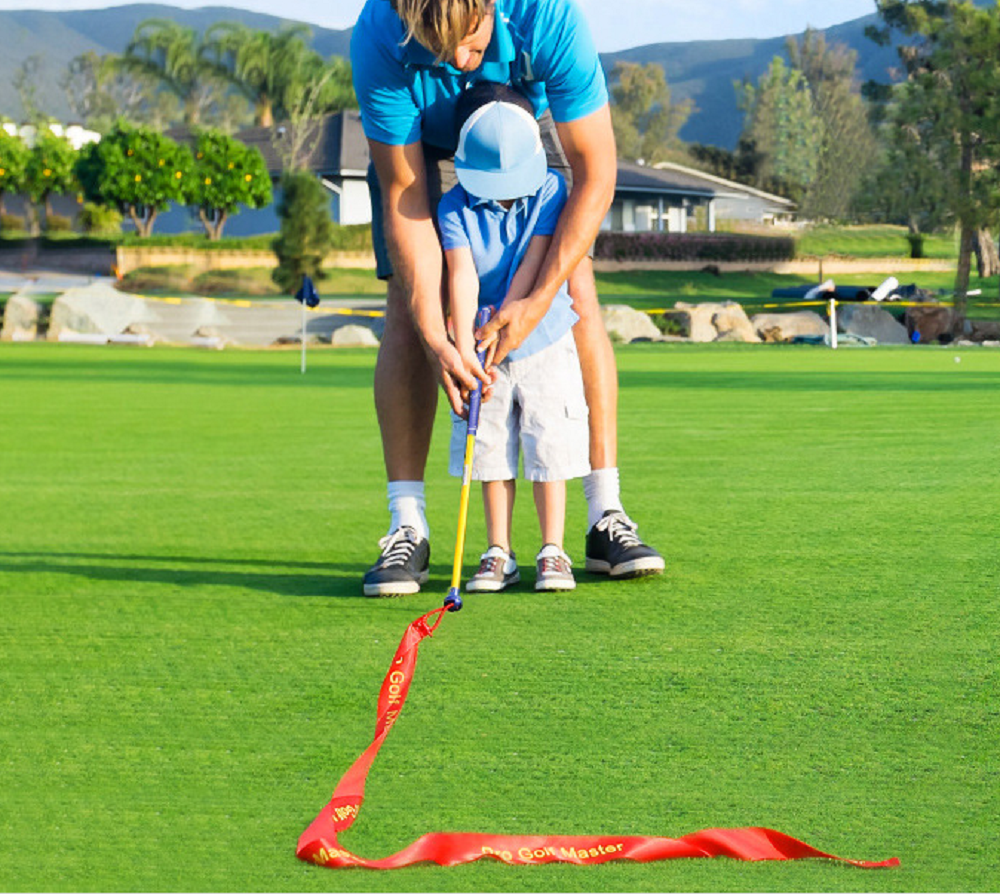 Golf Swing Trainer For Kids - Practice With Colourful Ribbon