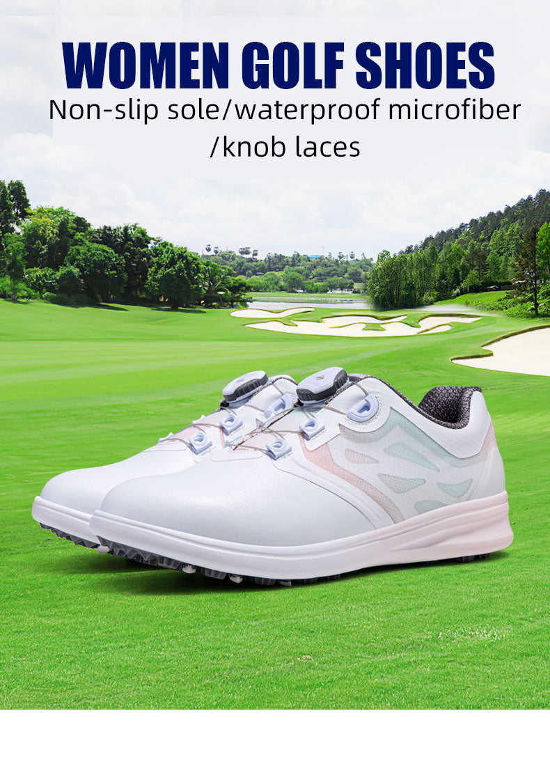 Women's Knob Laces Spiked Golf Shoes