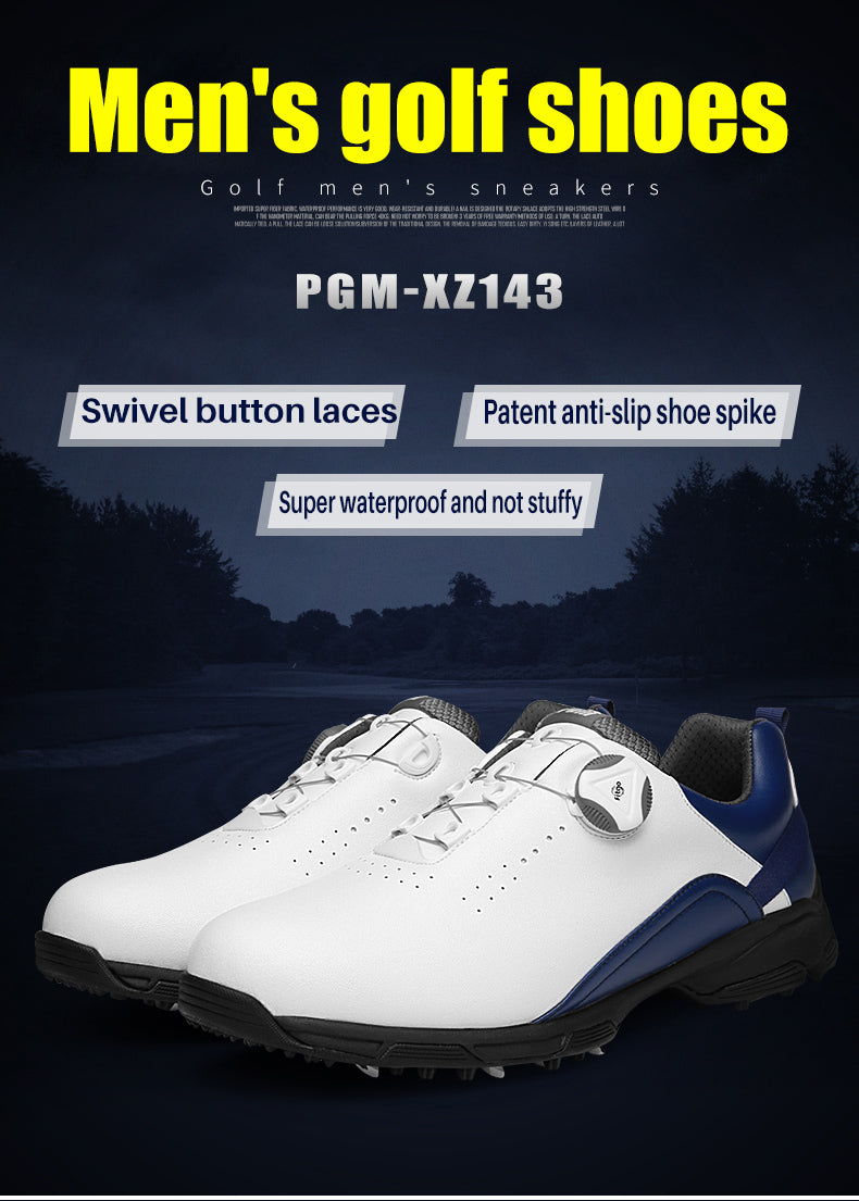 Men's Leather Waterproof Golf Shoes