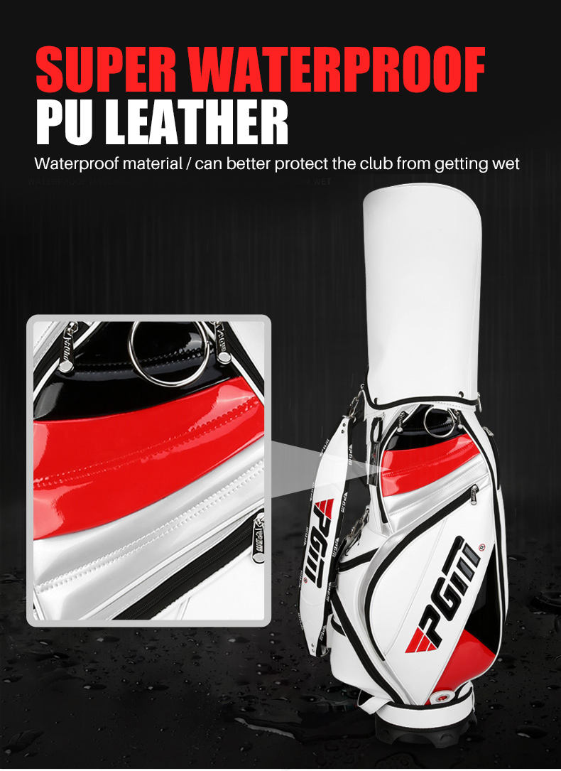 PU Leather Golf Tour Staff Bag